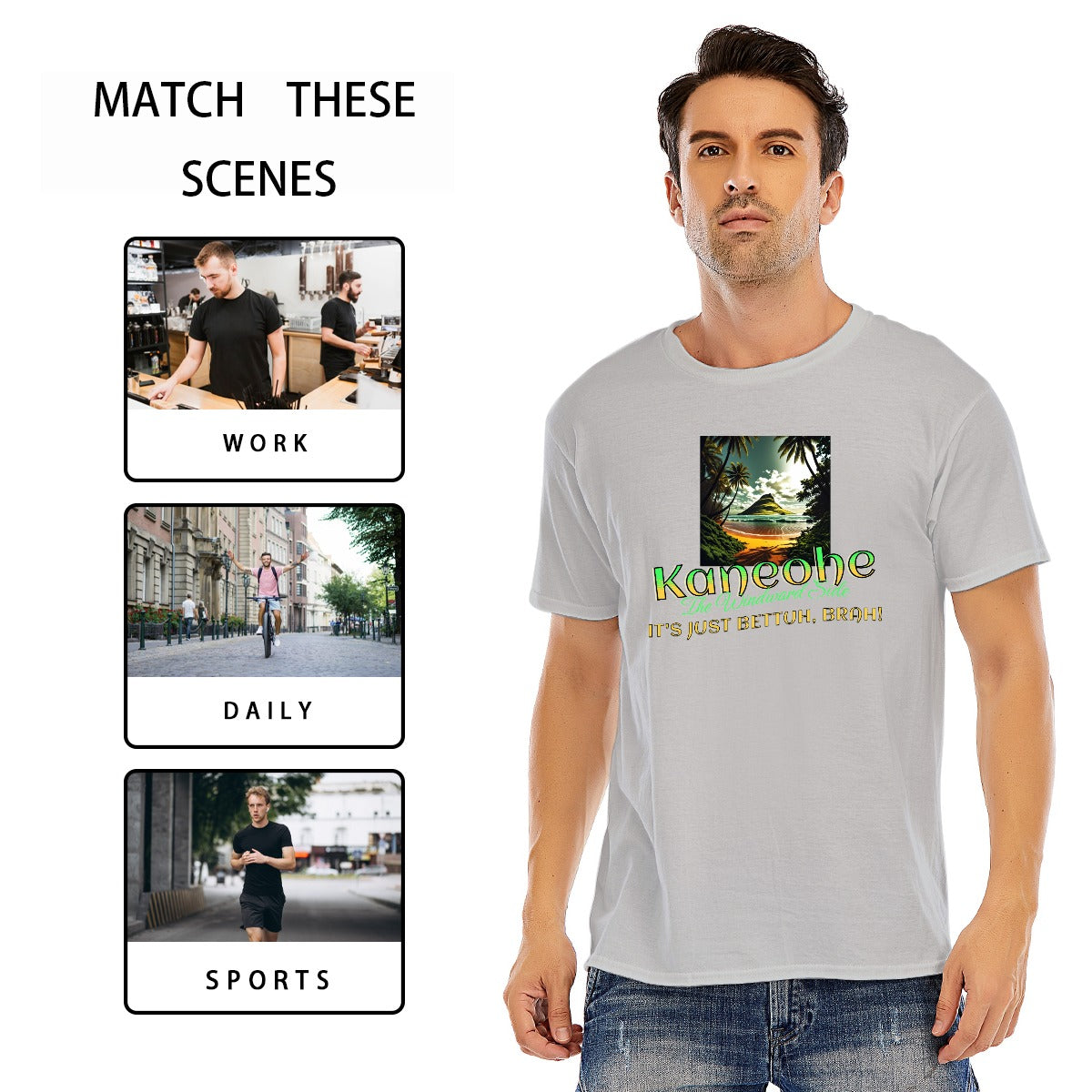 Unisex Cotton O-Neck Short Sleeve T-Shirt | Windward Side, Kaneohe - It's Just Bettuh Brah!