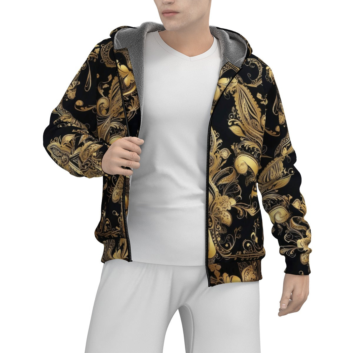 Men's Sherpa Fleece Zip Up Hoodie