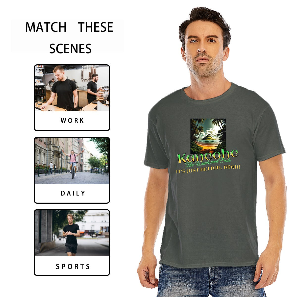 Unisex Cotton O-Neck Short Sleeve T-Shirt | Windward Side, Kaneohe - It's Just Bettuh Brah!