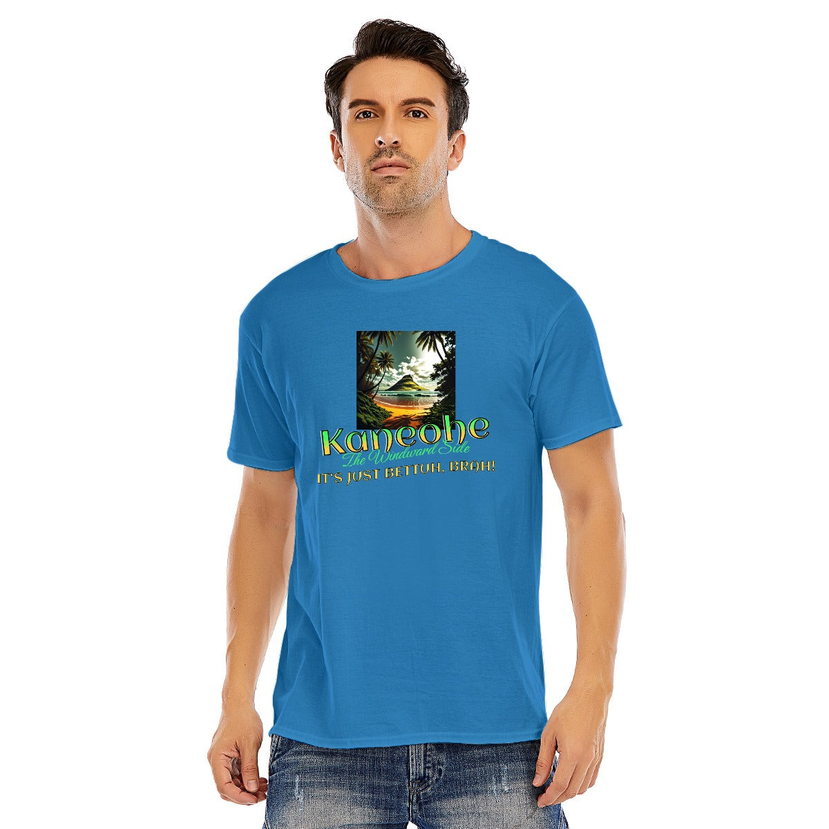 Unisex Cotton O-Neck Short Sleeve T-Shirt | Windward Side, Kaneohe - It's Just Bettuh Brah!