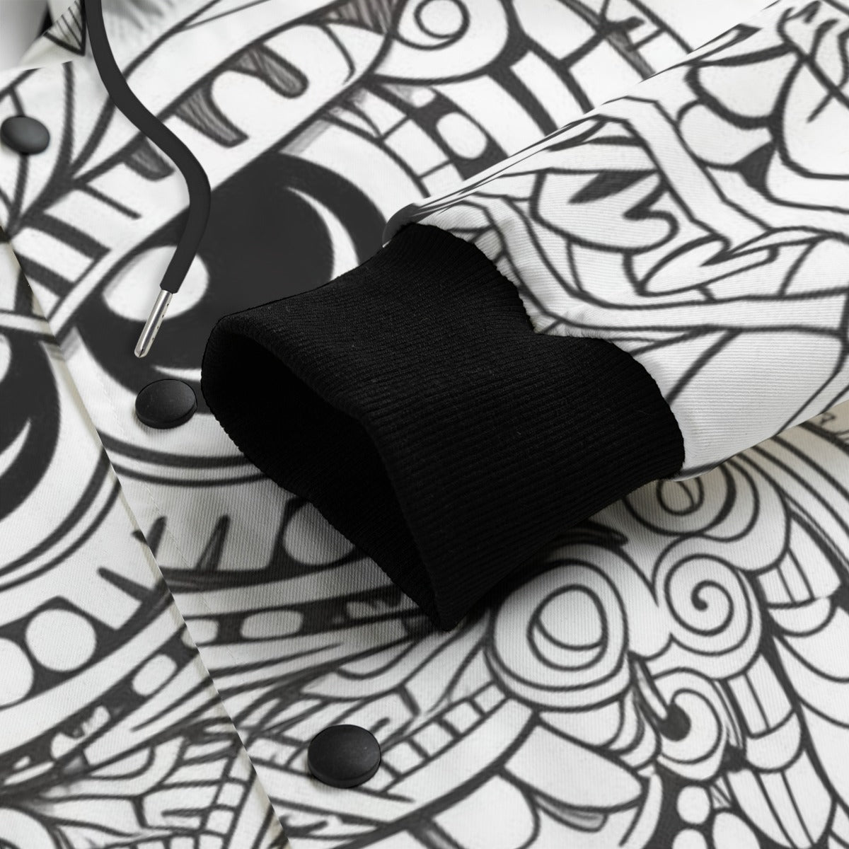 Unisex Hooded Varsity Jacket, Coloring Book Owl 01