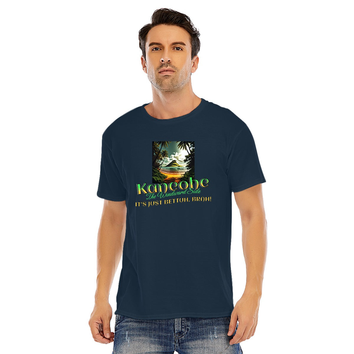 Unisex Cotton O-Neck Short Sleeve T-Shirt | Windward Side, Kaneohe - It's Just Bettuh Brah!