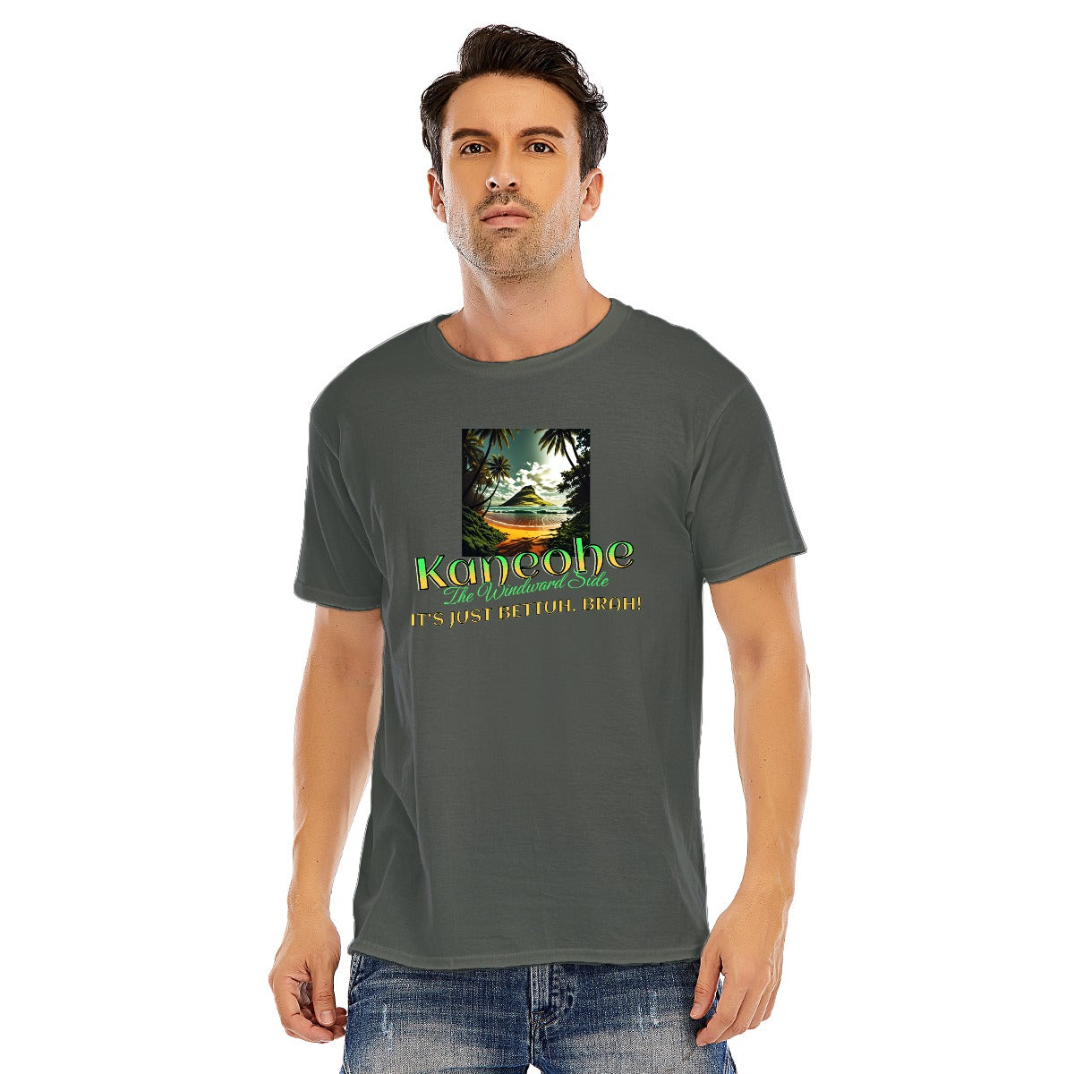 Unisex Cotton O-Neck Short Sleeve T-Shirt | Windward Side, Kaneohe - It's Just Bettuh Brah!
