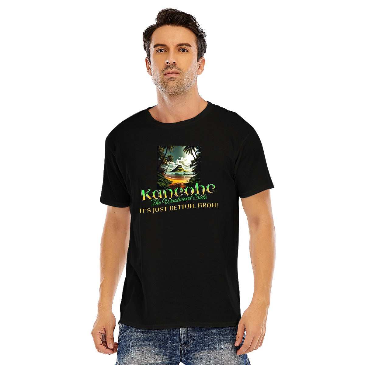 Unisex Cotton O-Neck Short Sleeve T-Shirt | Windward Side, Kaneohe - It's Just Bettuh Brah!