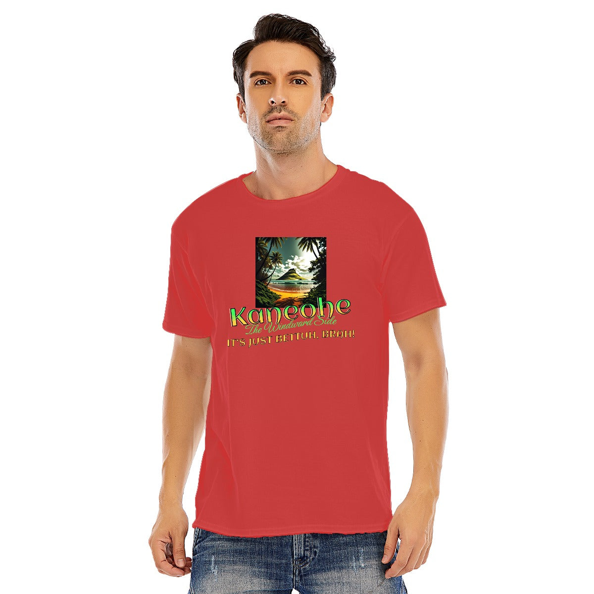 Unisex Cotton O-Neck Short Sleeve T-Shirt | Windward Side, Kaneohe - It's Just Bettuh Brah!