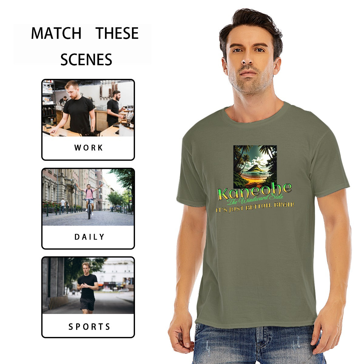Unisex Cotton O-Neck Short Sleeve T-Shirt | Windward Side, Kaneohe - It's Just Bettuh Brah!