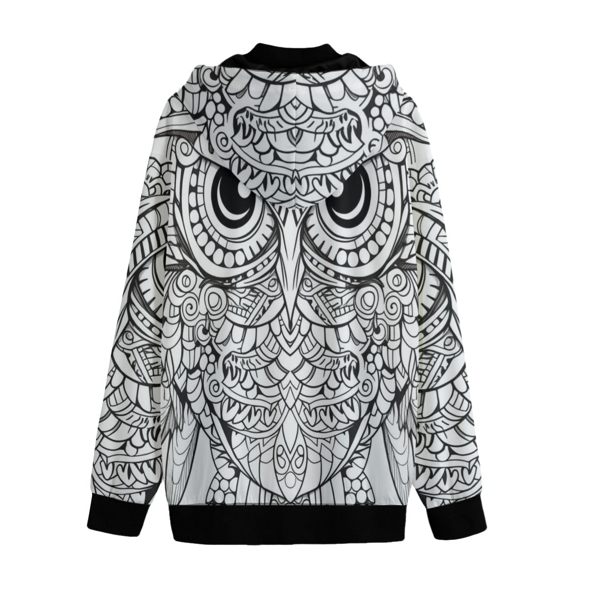 Unisex Hooded Varsity Jacket, Coloring Book Owl 01