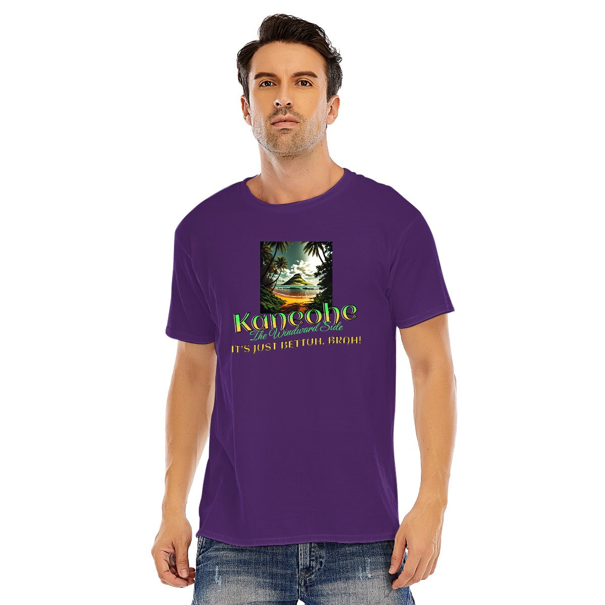 Unisex Cotton O-Neck Short Sleeve T-Shirt | Windward Side, Kaneohe - It's Just Bettuh Brah!