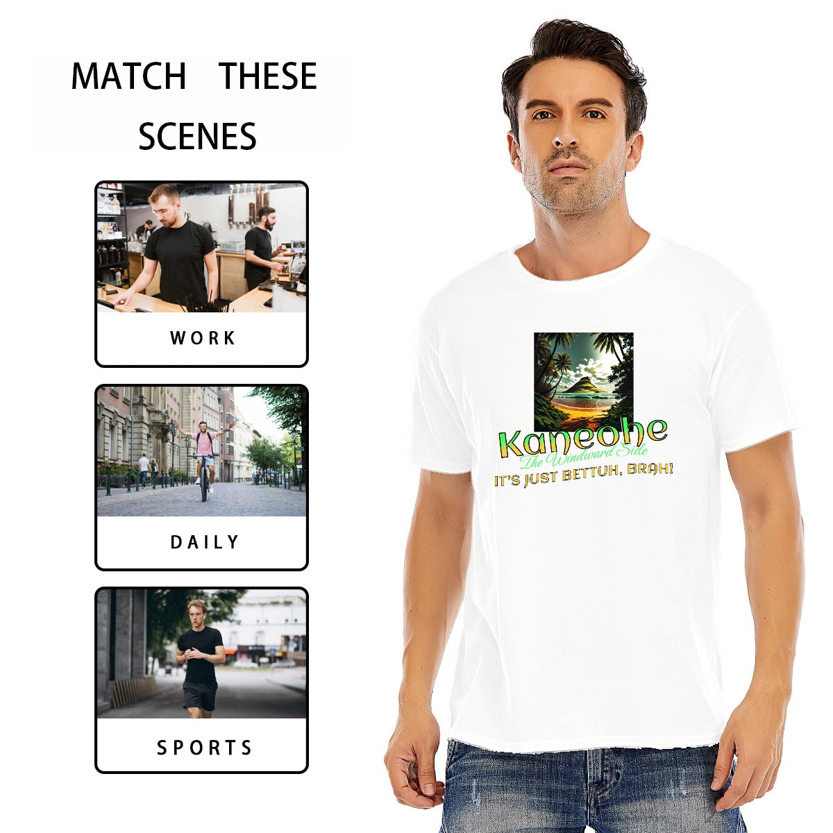 Unisex Cotton O-Neck Short Sleeve T-Shirt | Windward Side, Kaneohe - It's Just Bettuh Brah!