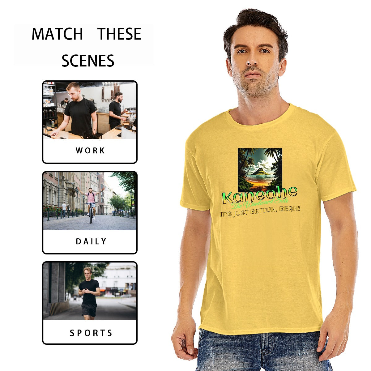 Unisex Cotton O-Neck Short Sleeve T-Shirt | Windward Side, Kaneohe - It's Just Bettuh Brah!