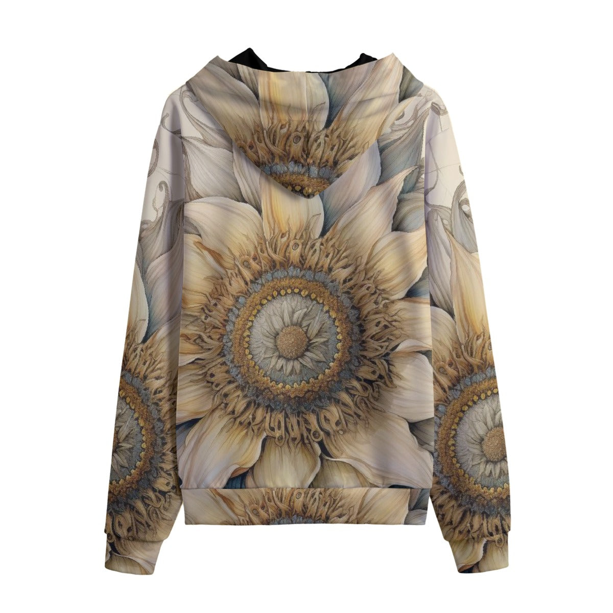 Eco-Friendly Unisex Zip Up Hoodie, Multilayered Freaky Beige BFF