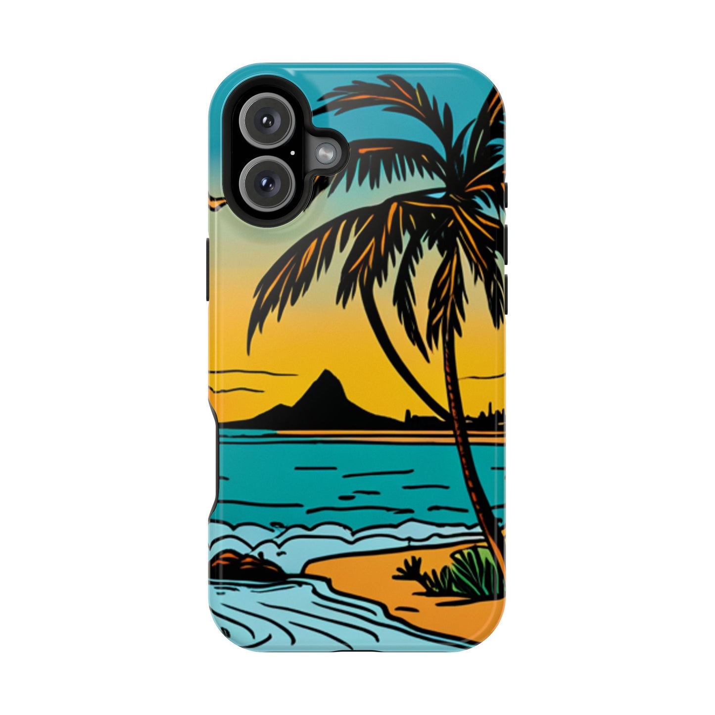 Magnetic Tough Cases, MagSafe compatible, Hawaiian Windward Side Scenery, iPhone 13, iPhone 14, iPhone 15, iPhone 16