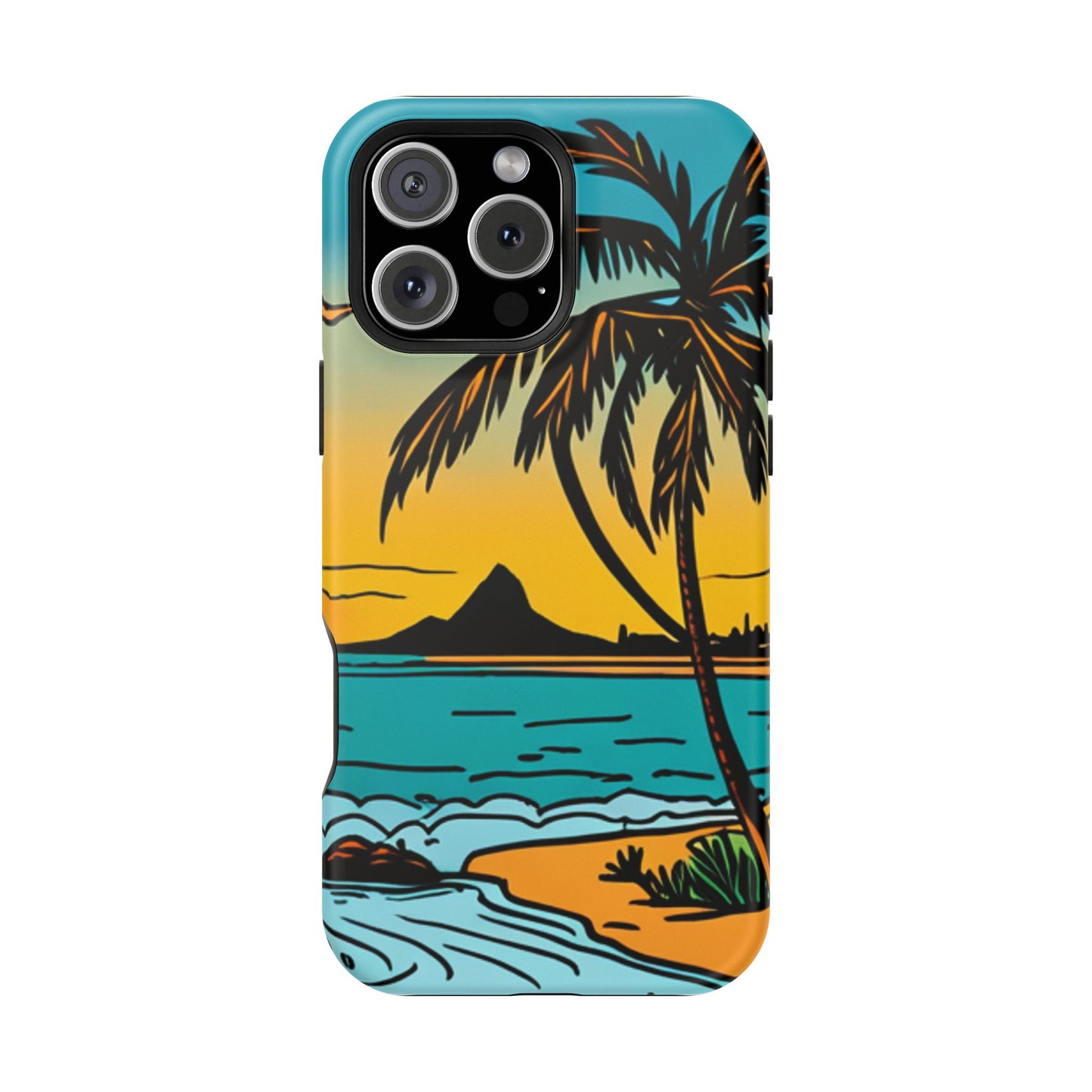 Magnetic Tough Cases, MagSafe compatible, Hawaiian Windward Side Scenery, iPhone 13, iPhone 14, iPhone 15, iPhone 16