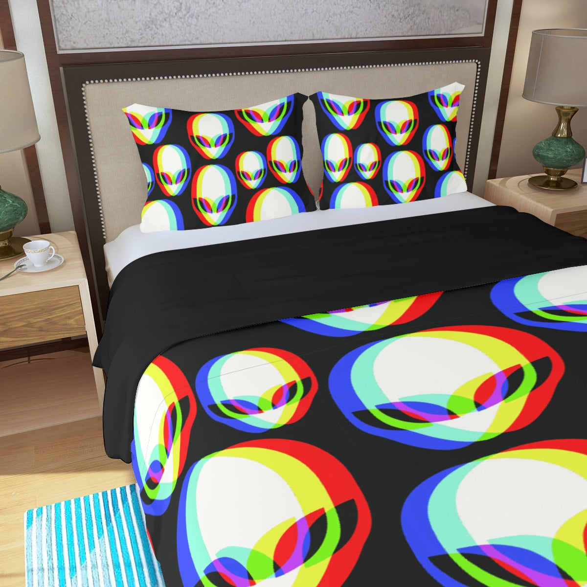 Three Piece Duvet Bedding Alien Glitch