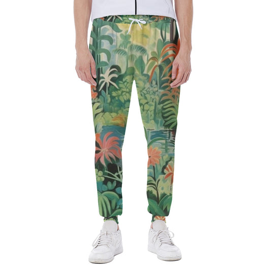 Men's Sweatpants, Tropical Print 01