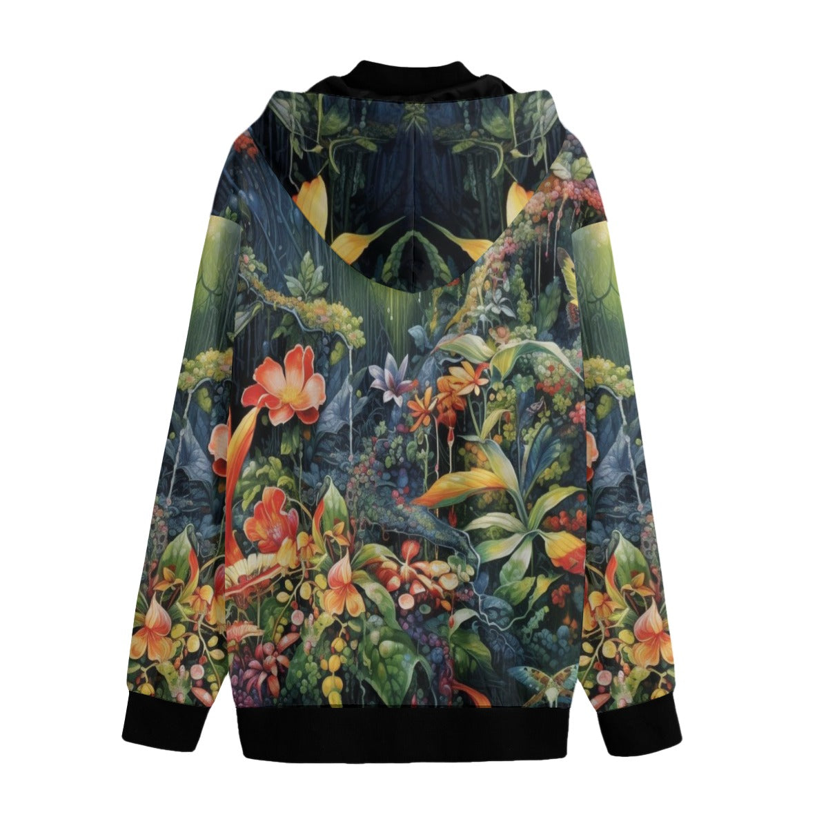Unisex Hooded Varsity Jacket, Psychedyllic Setting 01