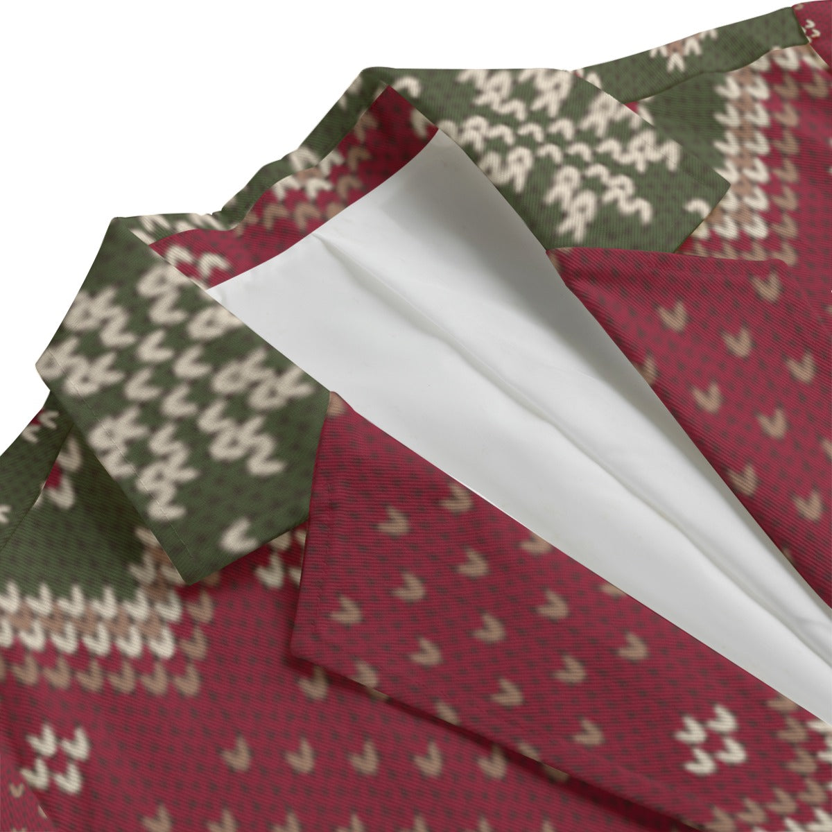 Women's Leisure Blazer | Cotton, Ugly Christmas Blazer, Red - Green