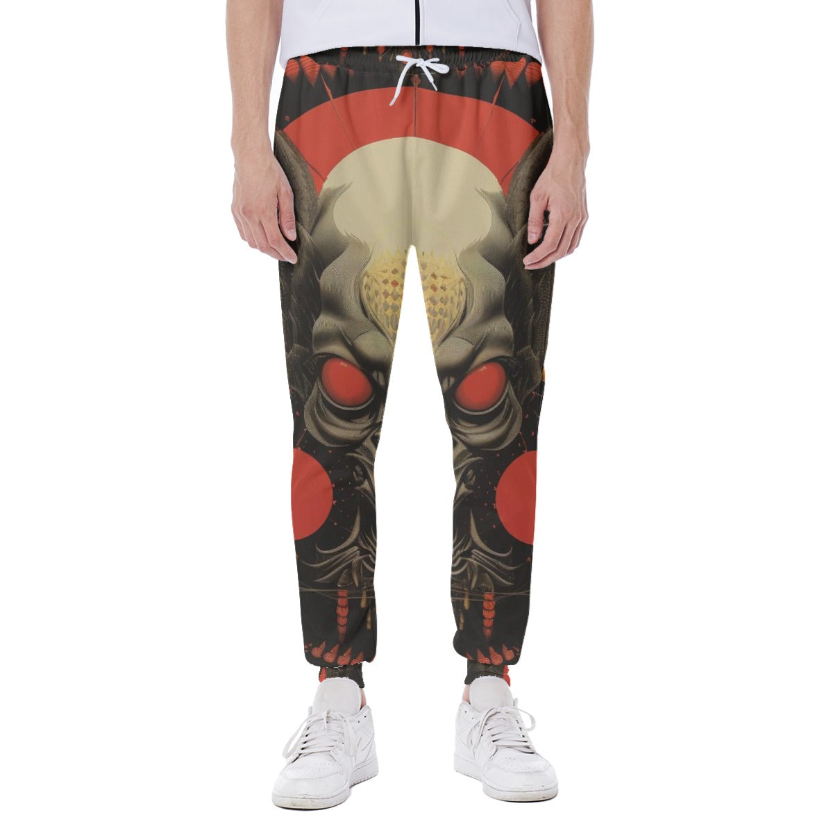 Men's Sweatpants, Horned Alien 01 Red Dot