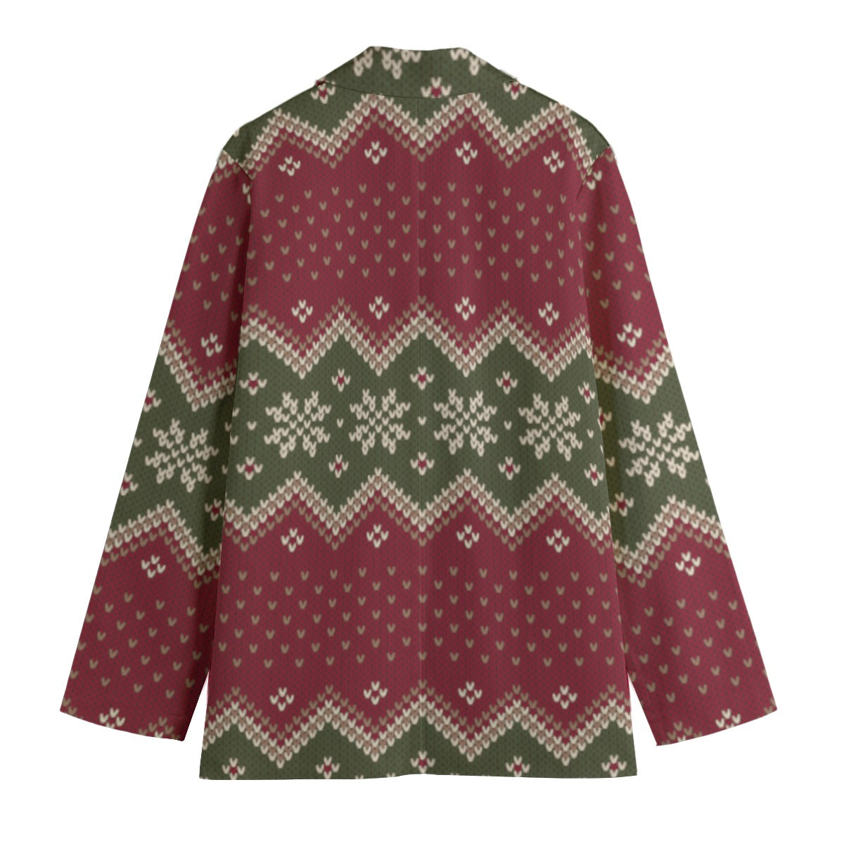 Women's Leisure Blazer | Cotton, Ugly Christmas Blazer, Red - Green
