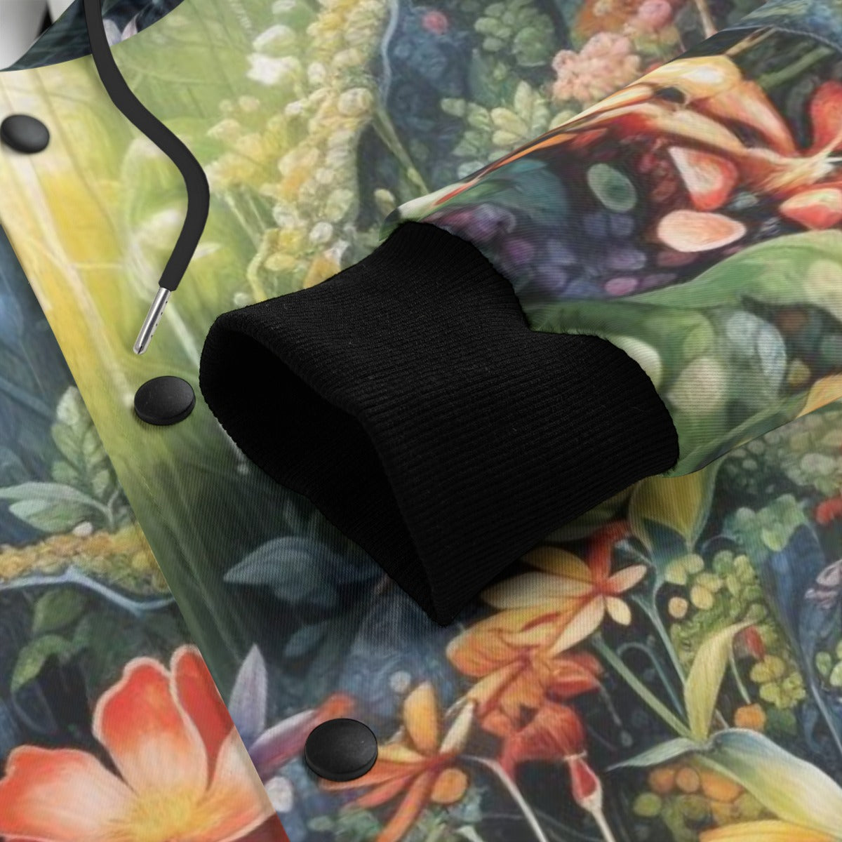 Unisex Hooded Varsity Jacket, Psychedyllic Setting 01