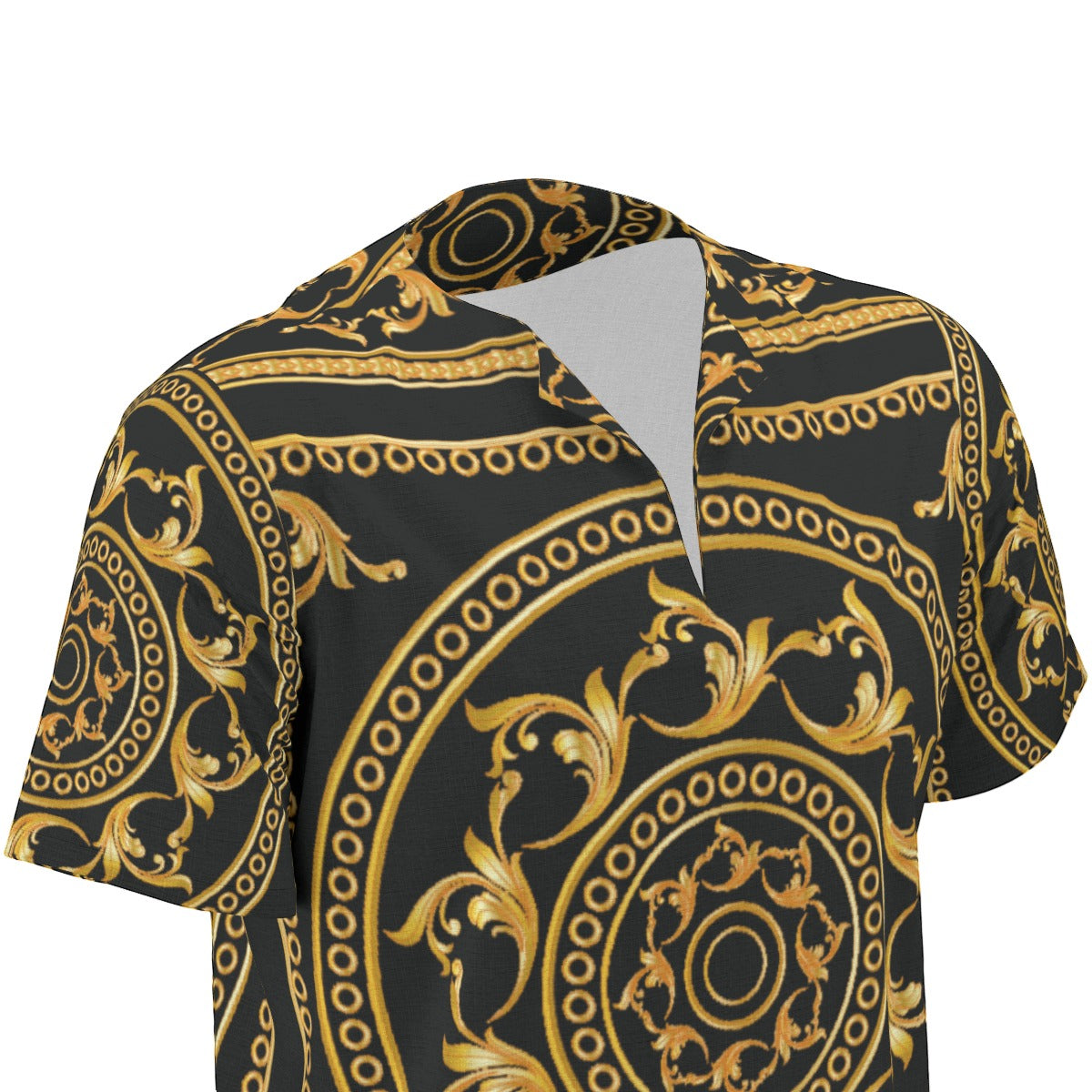 Men's African Dashiki Shirt, Black - Gold Renaissance01