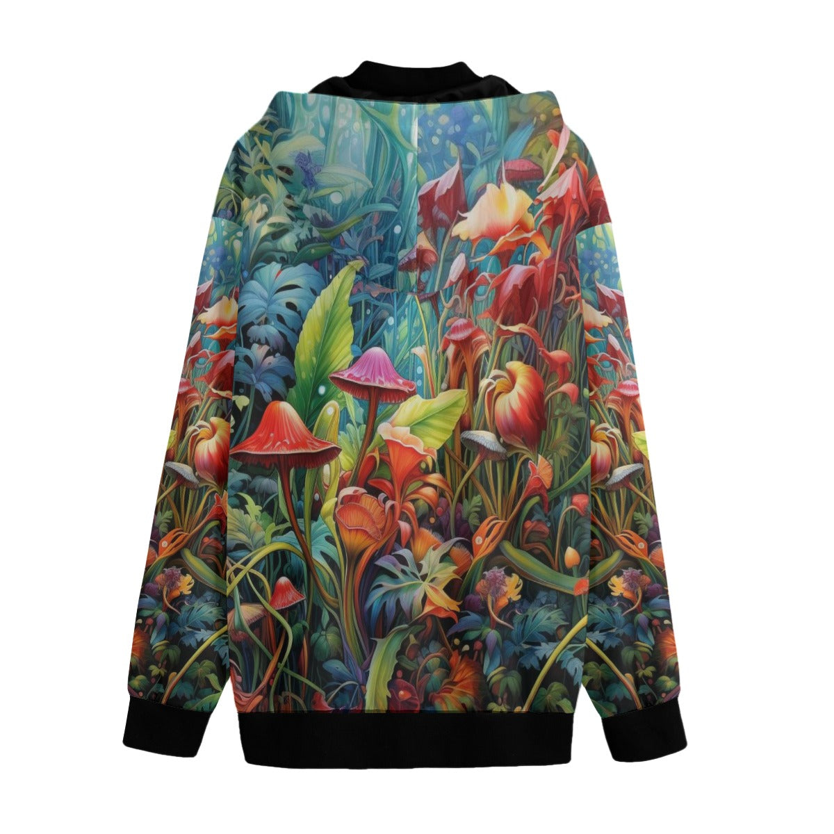 Unisex Hooded Varsity Jacket, Psychedyllic Setting 'Shrooms 01