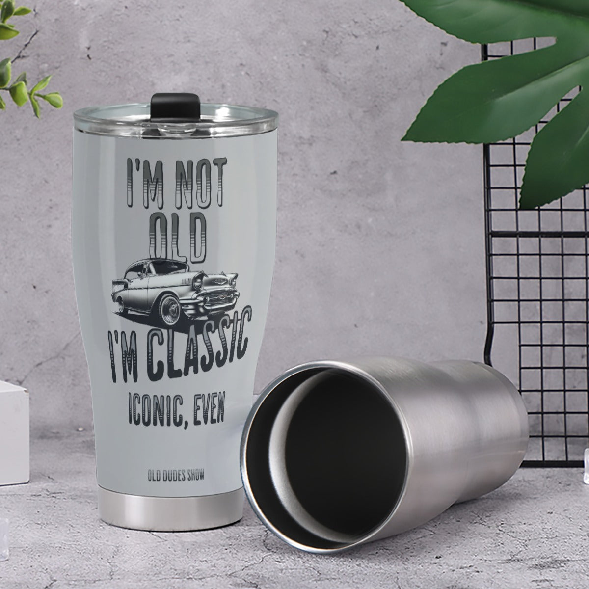 30OZ Stainless Steel Cone Car Cup, I'm Not Old - I'm Classic - Iconic Even 02