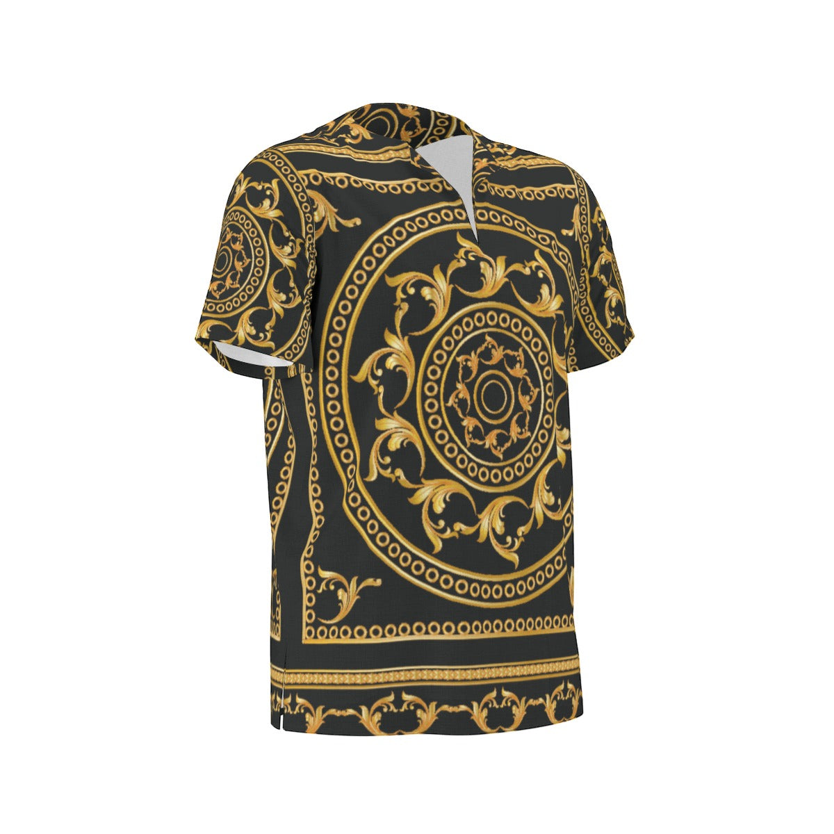 Men's African Dashiki Shirt, Black - Gold Renaissance01