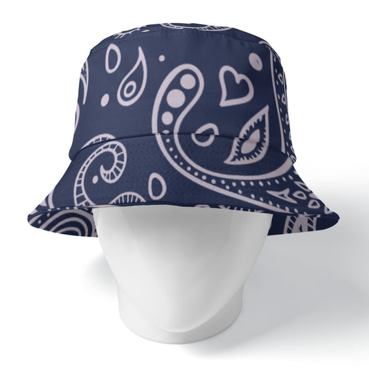 Bucket Hat, Blue Paisley Bandana 01