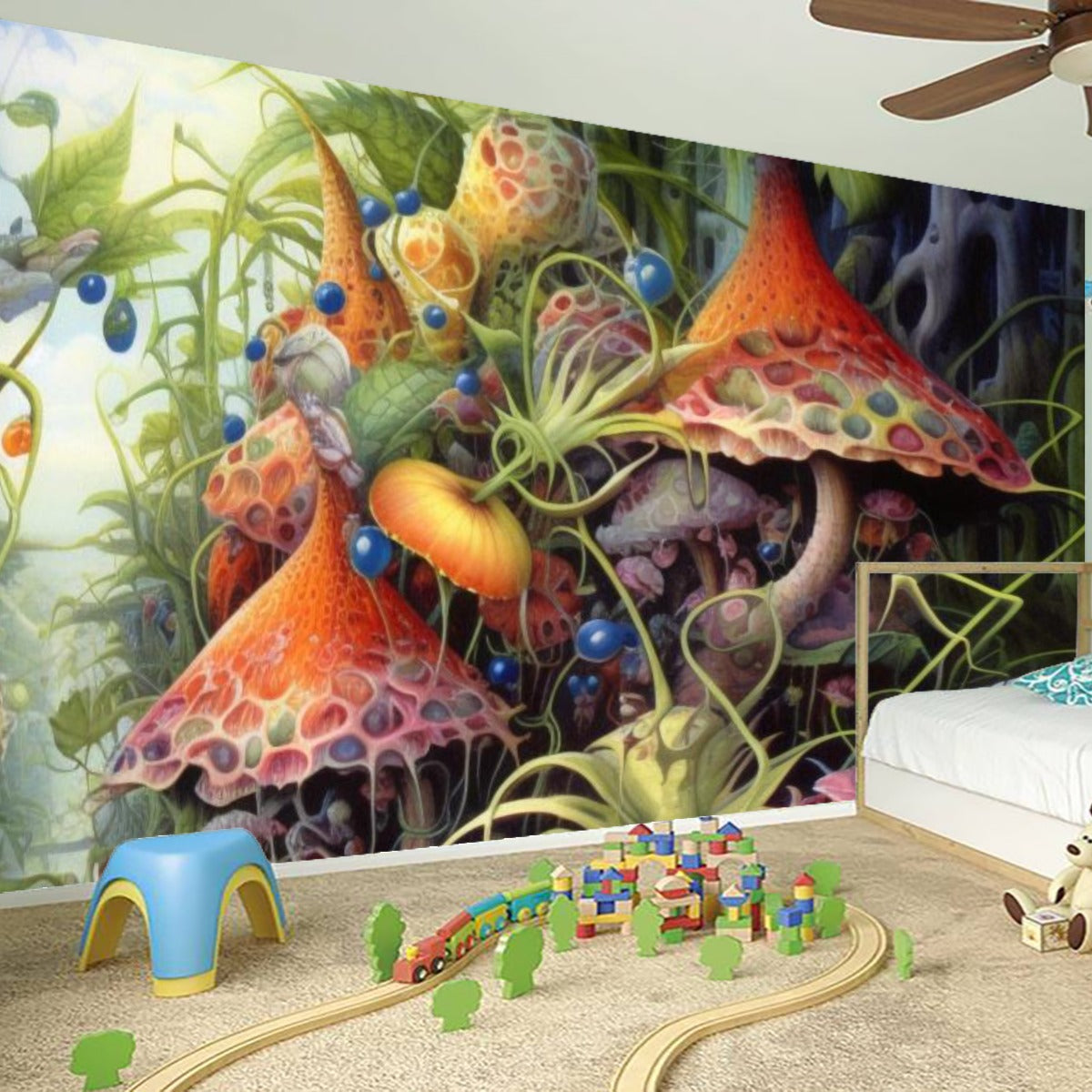 EnvironMENTAL Adjustment Kit, 1pc, Shrooms From WAY Outta Town, 16' x 7' 9" Wall Covering