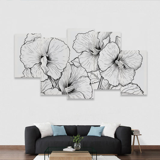 Five-piece Framed Murals, B & W Four Play