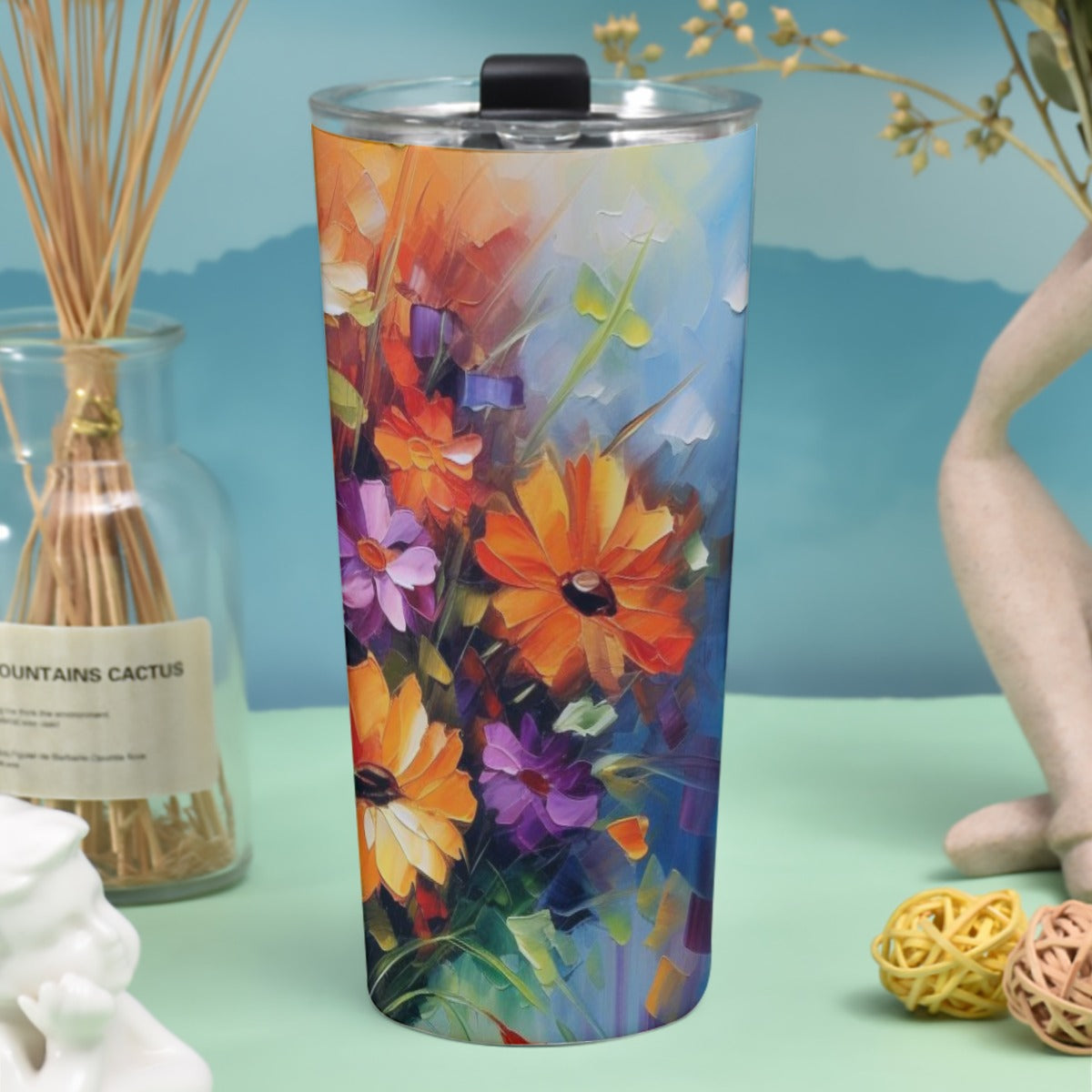 Stainless Steel Tumbler 30oz, Wildflower Bouquet