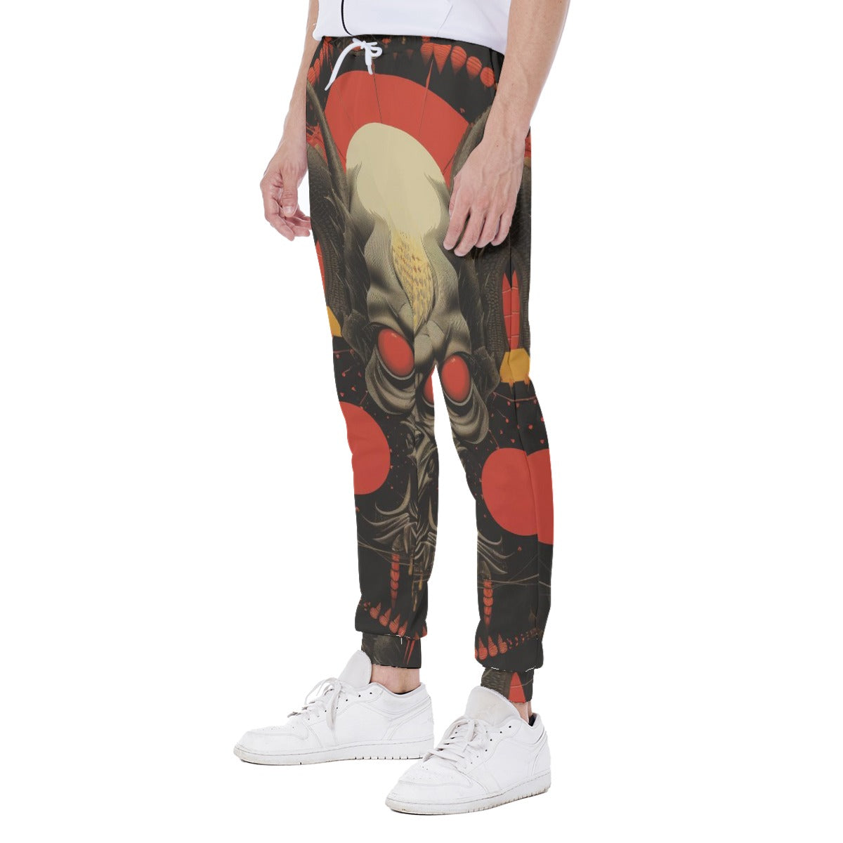 Men's Sweatpants, Horned Alien 01 Red Dot