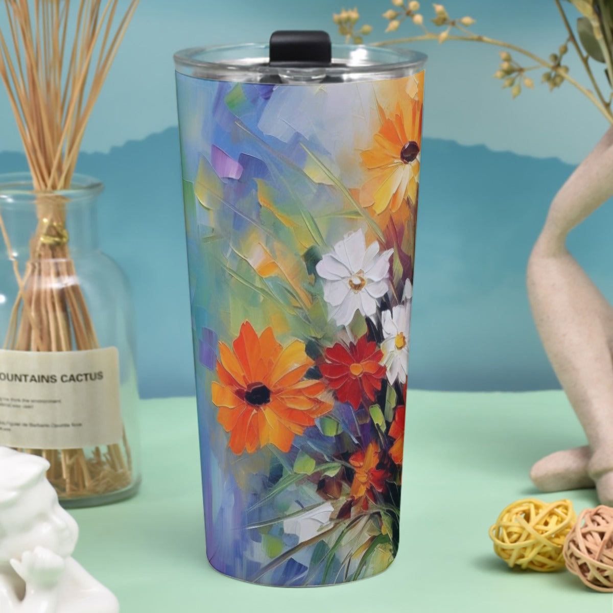 Stainless Steel Tumbler 30oz, Wildflower Bouquet