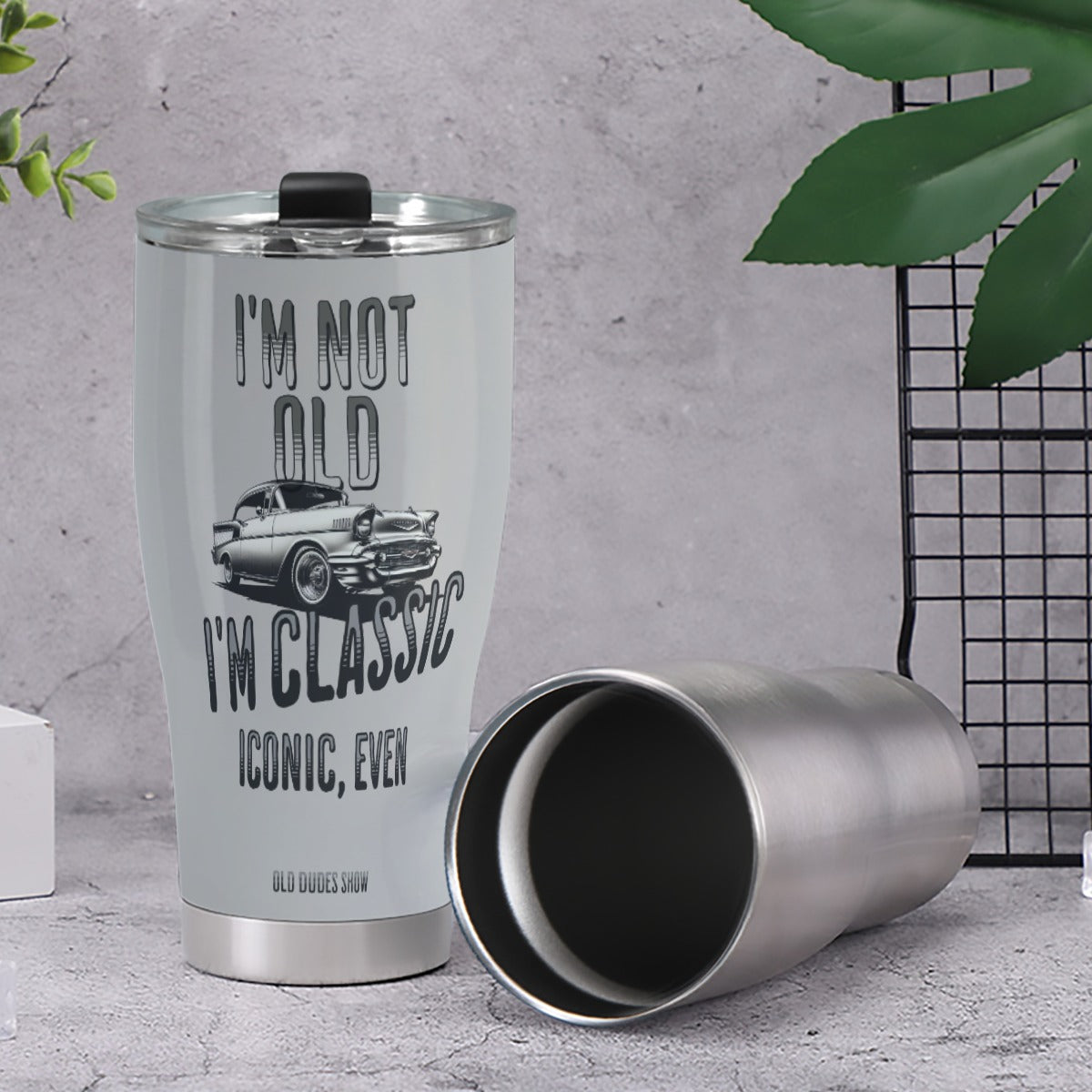 30OZ Stainless Steel Cone Car Cup, I'm Not Old - I'm Classic - Iconic Even 02