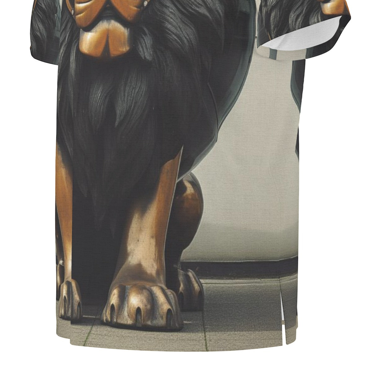 Men's African Dashiki Shirt, West African King of Beasts01