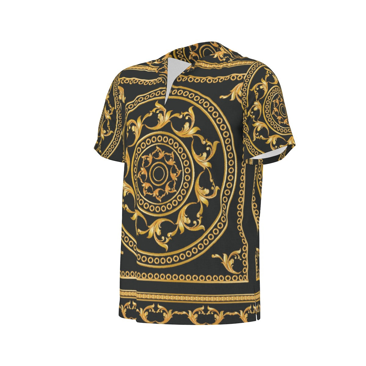 Men's African Dashiki Shirt, Black - Gold Renaissance01