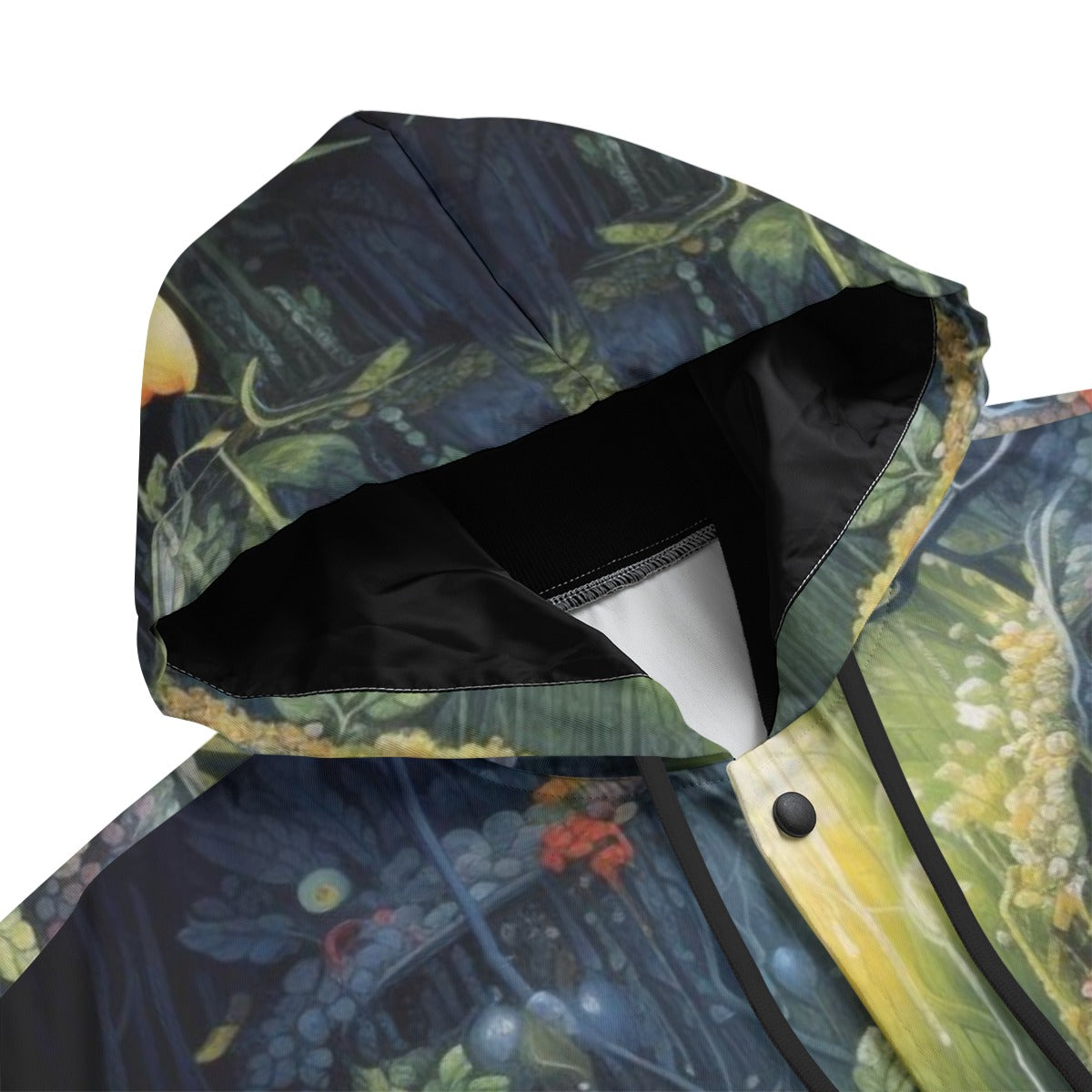 Unisex Hooded Varsity Jacket, Psychedyllic Setting 01