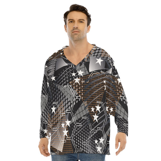 All-Over Print Men's V-neck Ice Hockey Jersey