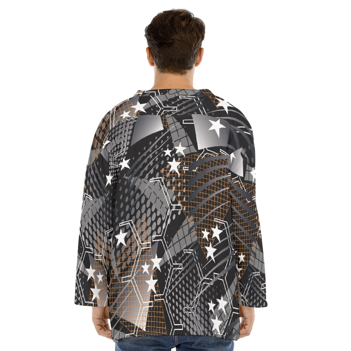 All-Over Print Men's V-neck Ice Hockey Jersey