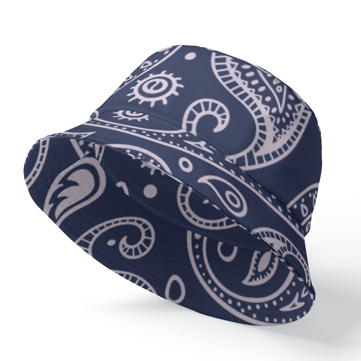 Bucket Hat, Blue Paisley Bandana 01