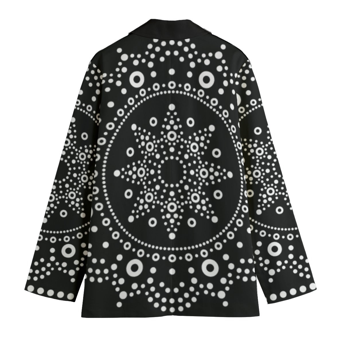 Women's Leisure 100% Cotton Blazer, Snowflake on Black