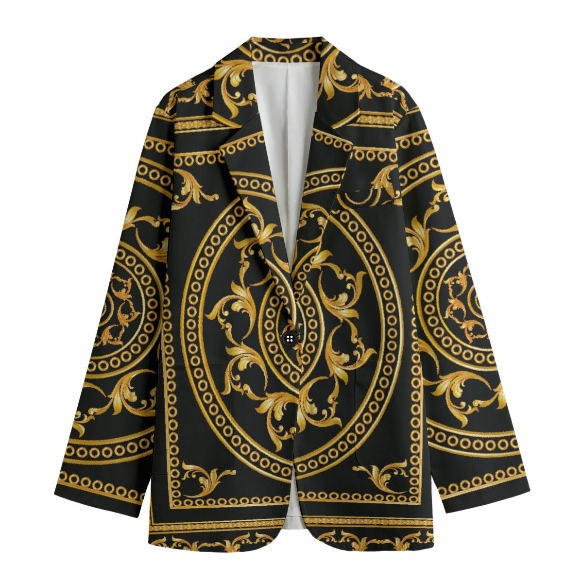 Women's Leisure Blazer | Cotton, Couldn't Be More Baroque BLK - GLD