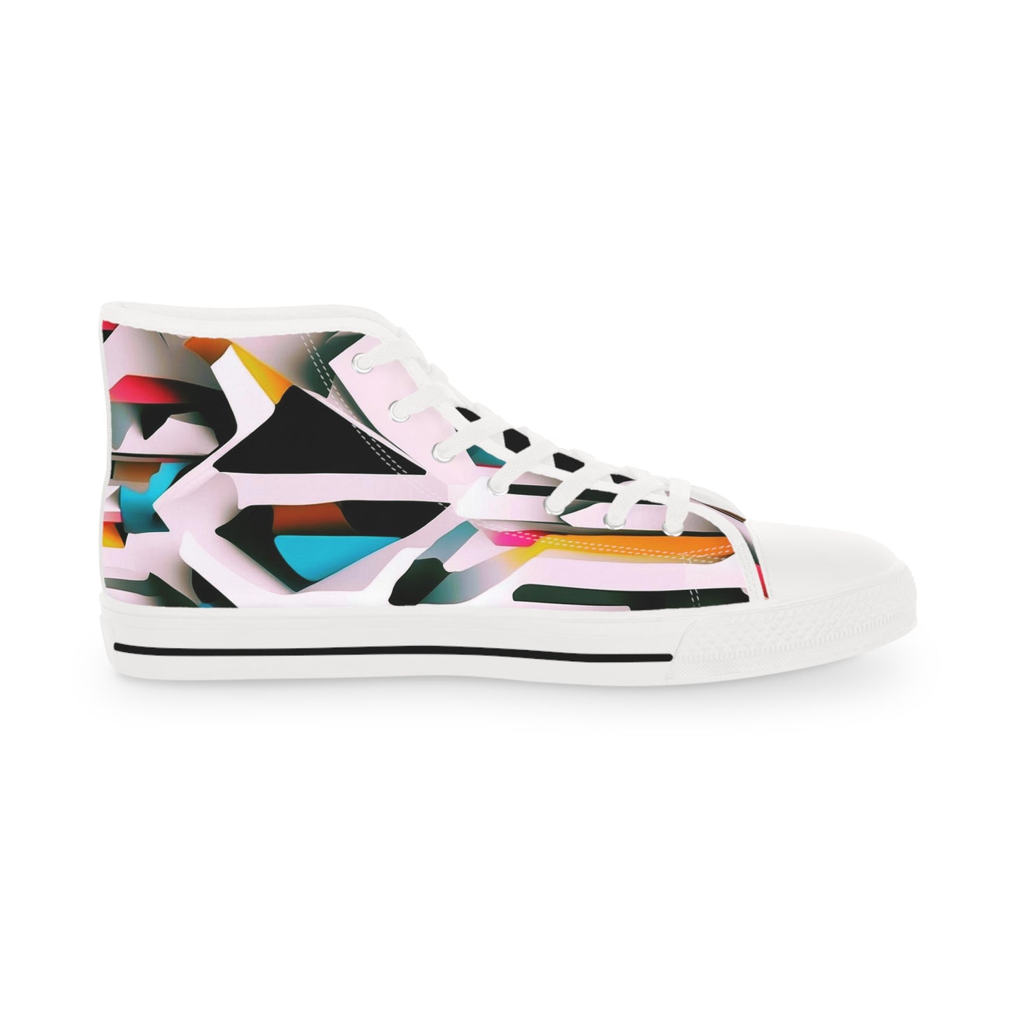 Men's High Top Sneakers, Geometric Abstract 01, AOP