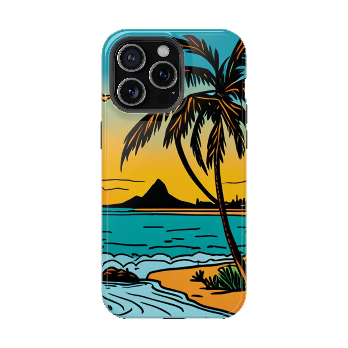 Magnetic Tough Cases, MagSafe compatible, Hawaiian Windward Side Scenery, iPhone 13, iPhone 14, iPhone 15, iPhone 16