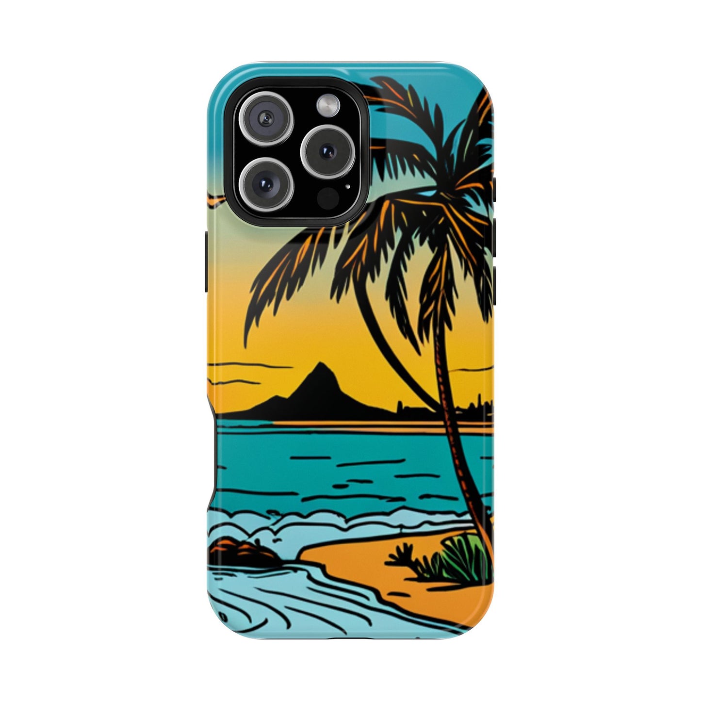 Magnetic Tough Cases, MagSafe compatible, Hawaiian Windward Side Scenery, iPhone 13, iPhone 14, iPhone 15, iPhone 16