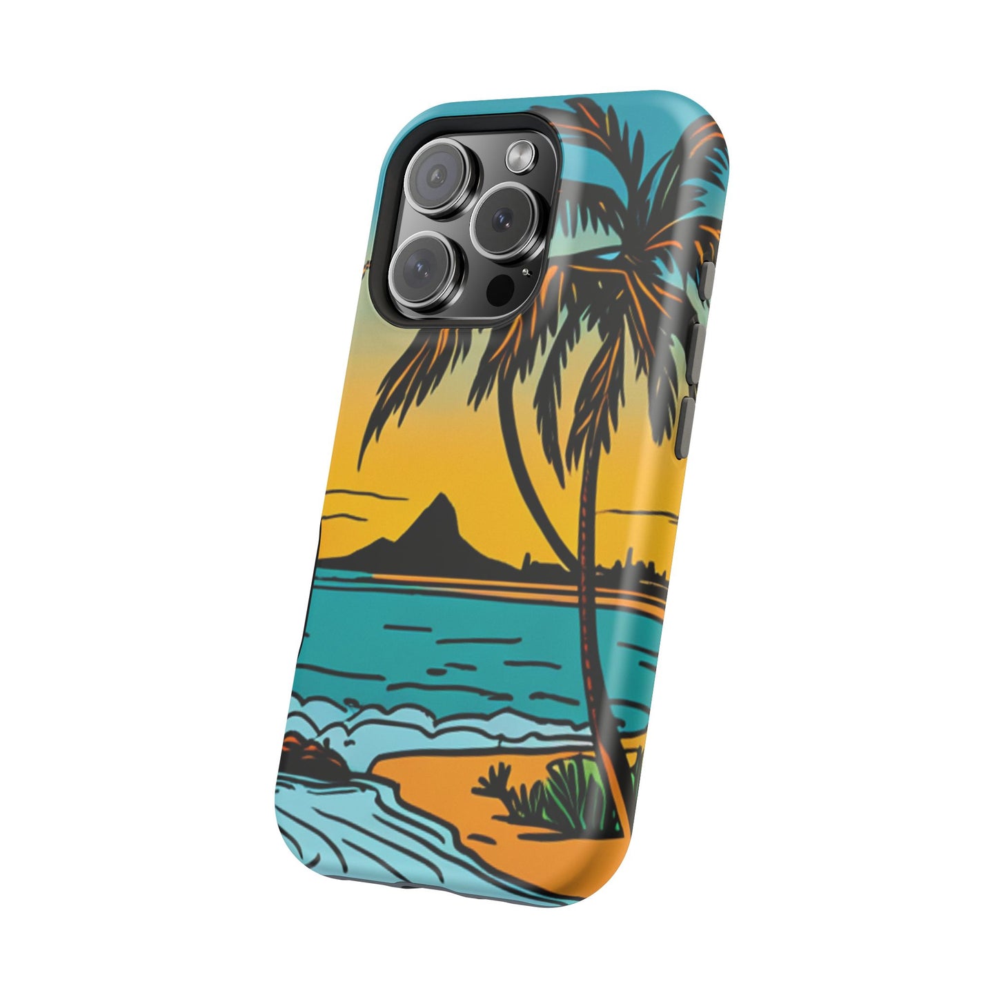 Magnetic Tough Cases, MagSafe compatible, Hawaiian Windward Side Scenery, iPhone 13, iPhone 14, iPhone 15, iPhone 16