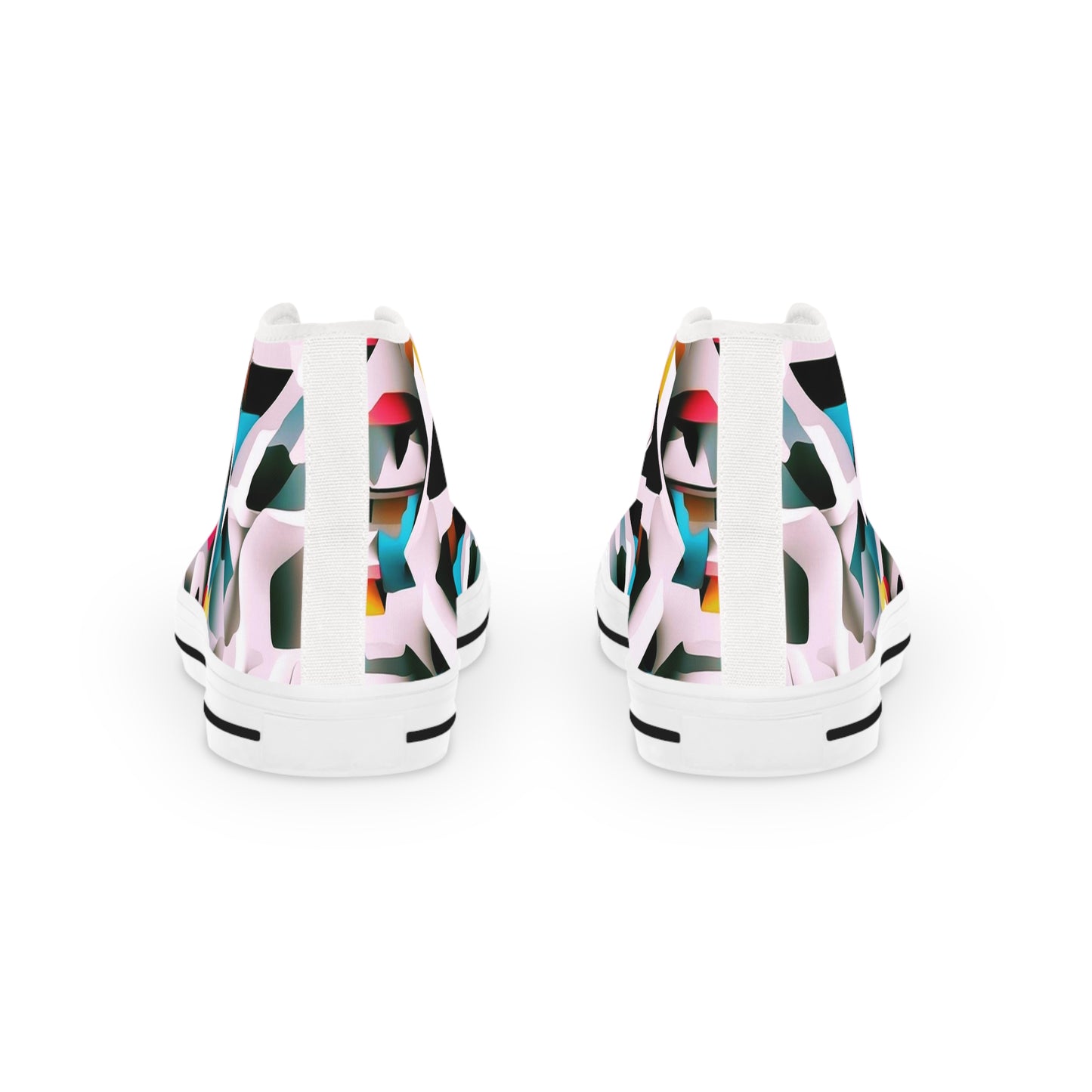 Men's High Top Sneakers, Geometric Abstract 01, AOP