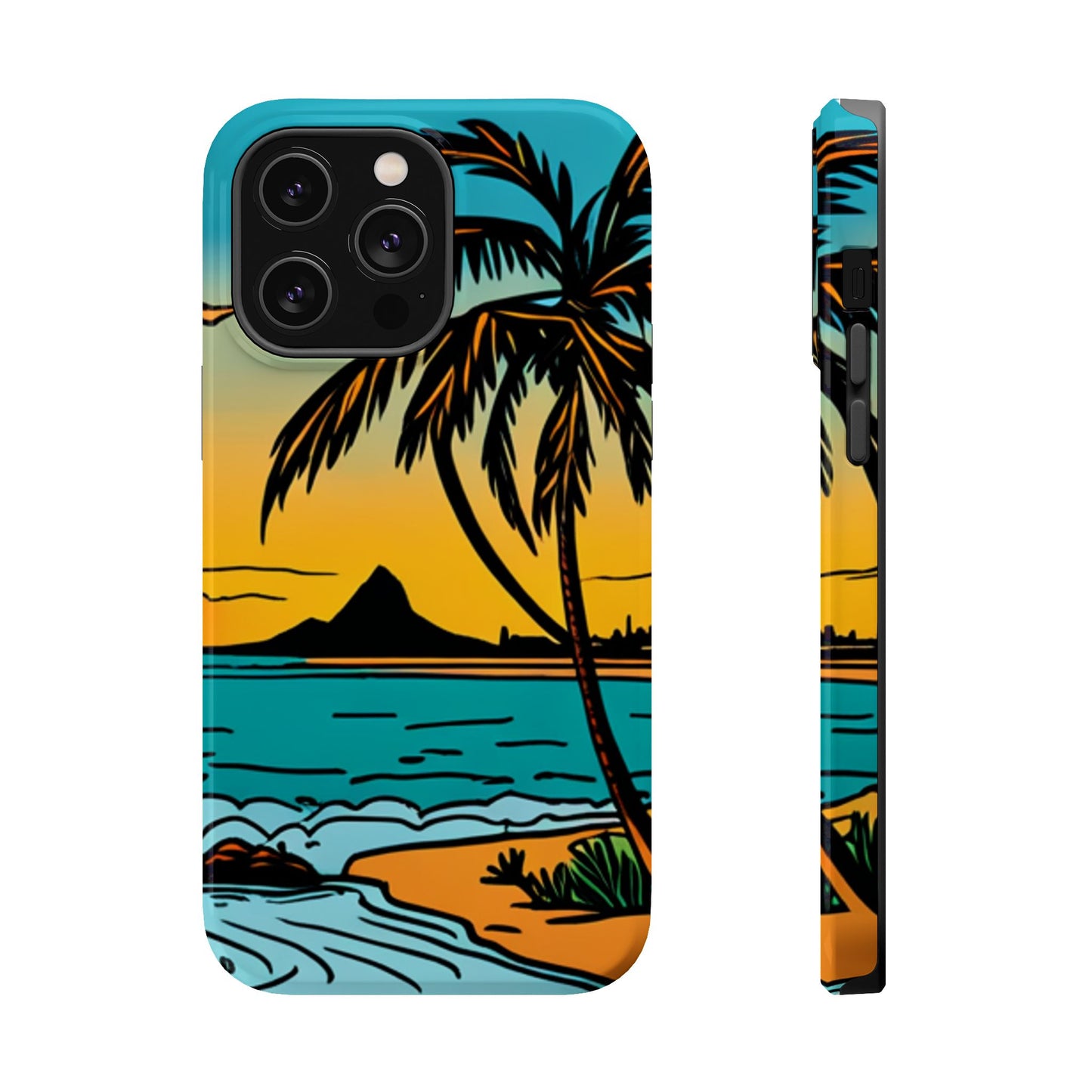 Magnetic Tough Cases, MagSafe compatible, Hawaiian Windward Side Scenery, iPhone 13, iPhone 14, iPhone 15, iPhone 16