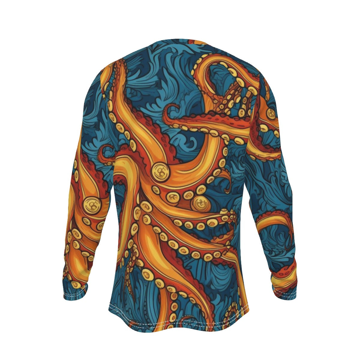 Men's Long Sleeve T-Shirt, Blue Octo01